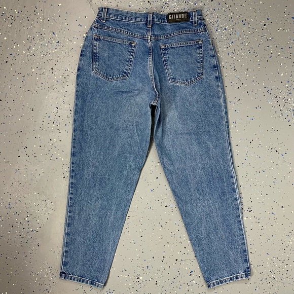Vintage 80s Gitano Stonewash Blue Jeans High Waist Tapered Leg 12 Petite 30"x28" - Picture 7 of 12